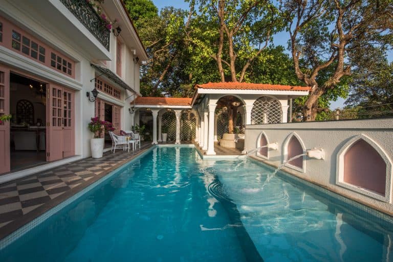 A villa with a private pool 