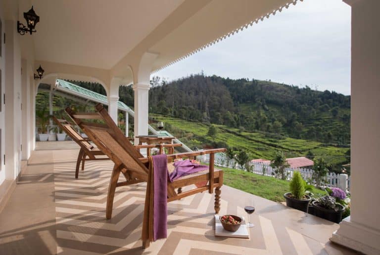 Outdoor seating at luxury villa